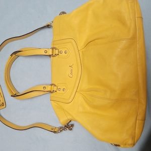 Coach Ashley Large Yellow Satchel Shoulder Bag
